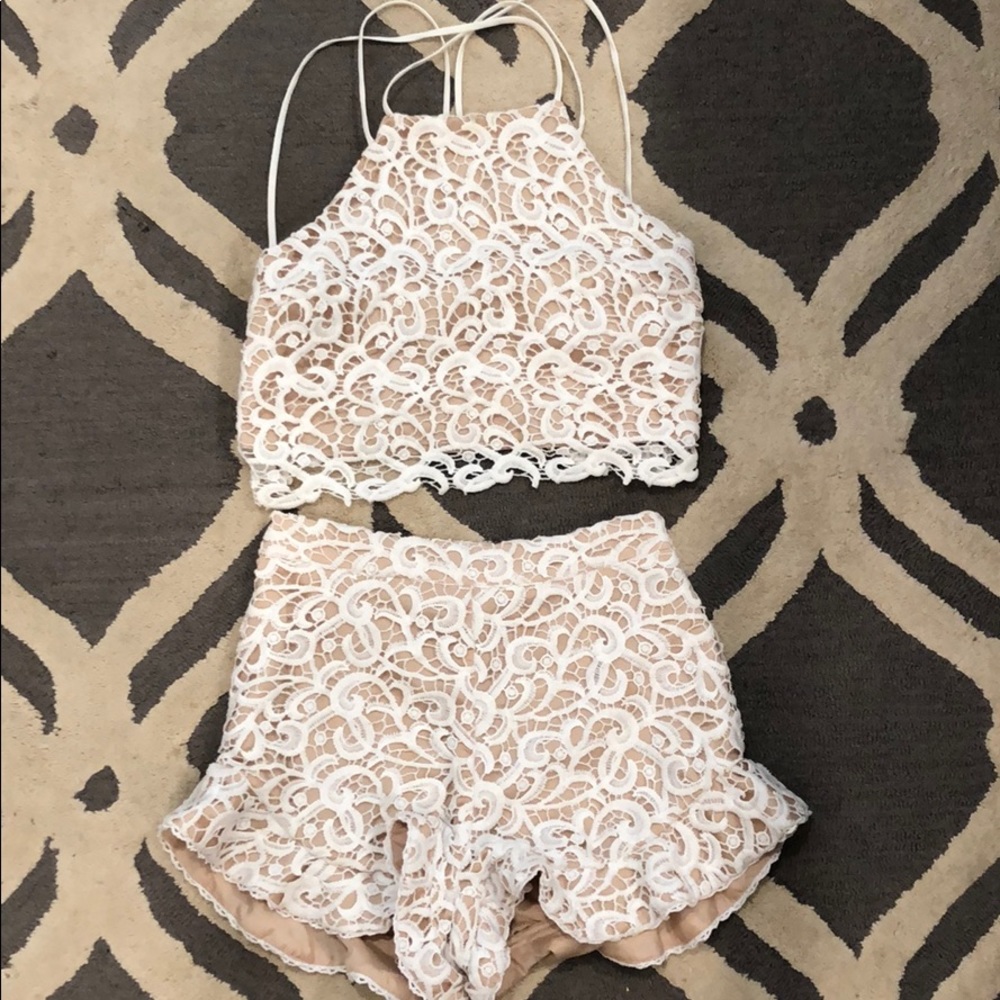 2 piece crochet short and top set